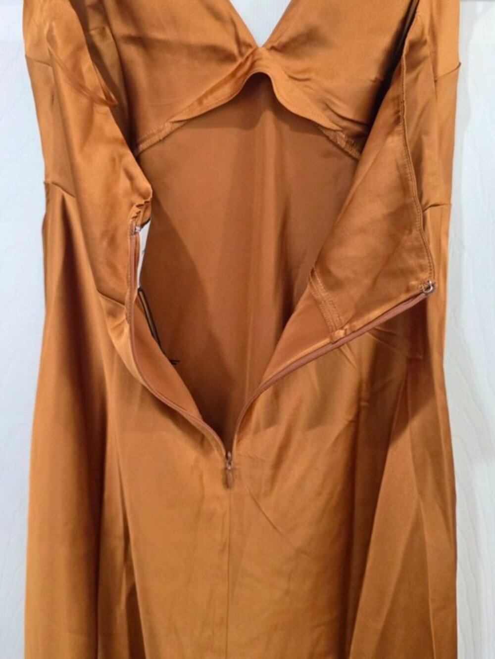 NWT Reformation Daniela Copper Silk Dress - Picture 5 of 9